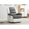Fauteuil relax "Buckingham" - 85 x 93 x 100 cm - Blanc / Gris clair