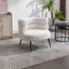 Fauteuil en tissu bouclette blanc CAMEDO