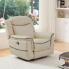 Fauteuil relax électrique en cuir beige ADELIO