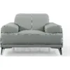 Fauteuil cuir Design GARLIK Gris perle