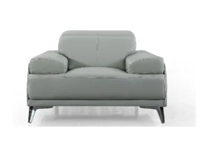 Fauteuil cuir Design GARLIK Gris perle