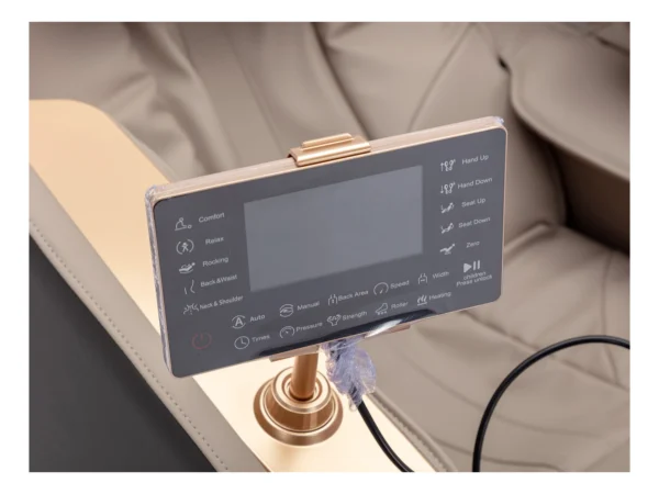 Fauteuil massant en simili -Système zero gravité - Beige - MOWATA