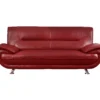 Canapé 3 places en simili NIGEL - Rouge