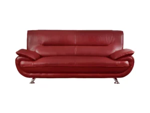Canapé 3 places en simili NIGEL - Rouge