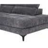 Canapé d'angle droit relax avec assise coulissante électrique en tissu anthracite MONISO