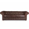 2 Canapé 3 places chesterfield CLOTAIRE 100% cuir vieilli