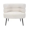 Fauteuil en tissu bouclette blanc CAMEDO