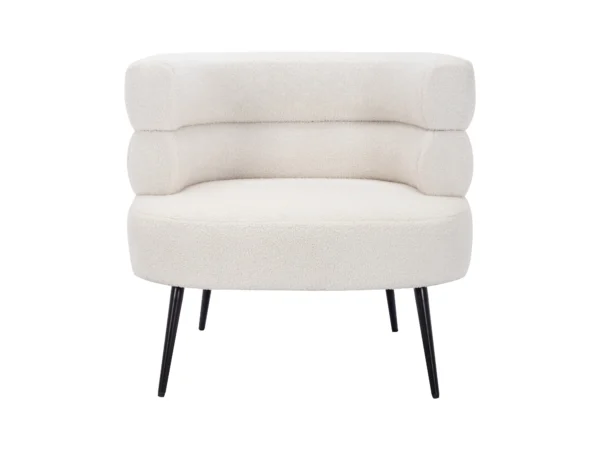 Fauteuil en tissu bouclette blanc CAMEDO