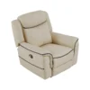 Fauteuil relax électrique en cuir beige ADELIO