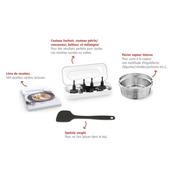 Robot Cuiseur Multifonction - MOULINEX - Companion XL - 12 Auto - Cuisson Vapeur