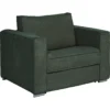 22 Fauteuil convertible express en velours côtelé vert sapin - Couchage 70 cm - Matelas 14 cm - LORETO