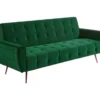 Canapé 3 places convertible clic-clac en velours POLANI - Vert sapin
