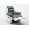 Fauteuil relax "Buckingham" - 85 x 93 x 100 cm - Blanc / Gris clair