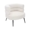 Fauteuil en tissu bouclette blanc CAMEDO