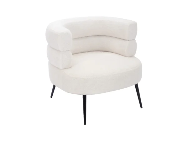 Fauteuil en tissu bouclette blanc CAMEDO