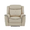 Fauteuil relax électrique en cuir beige ADELIO