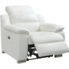 Fauteuil relax électrique en cuir blanc ARENA III