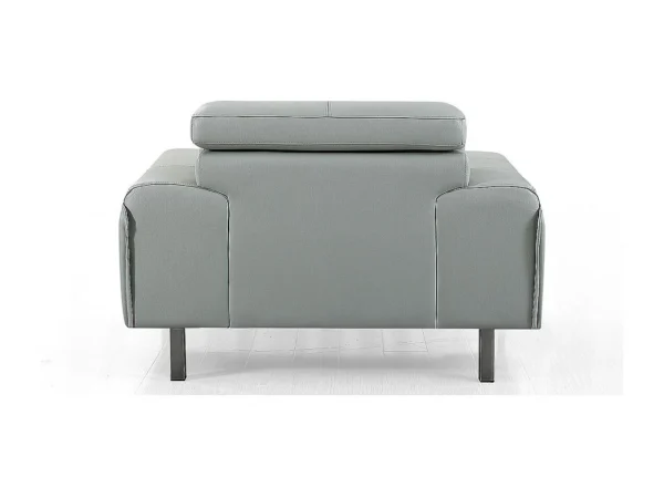 Fauteuil cuir Design GARLIK Gris perle