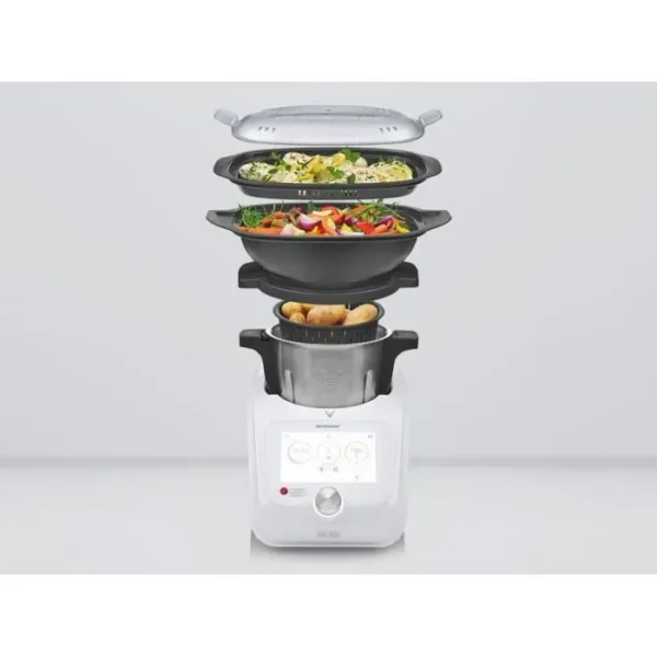 4 Robot de Cuisine - SilverCrest - Monsieur Cuisine Connect SKMC 1200 B2 - 1200W - 10 Fonctions - Blanc