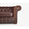 4 Canapé 3 places chesterfield CLOTAIRE 100% cuir vieilli