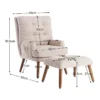 Fauteuil Convertible avec repose-pieds et dossier réglable - Beige