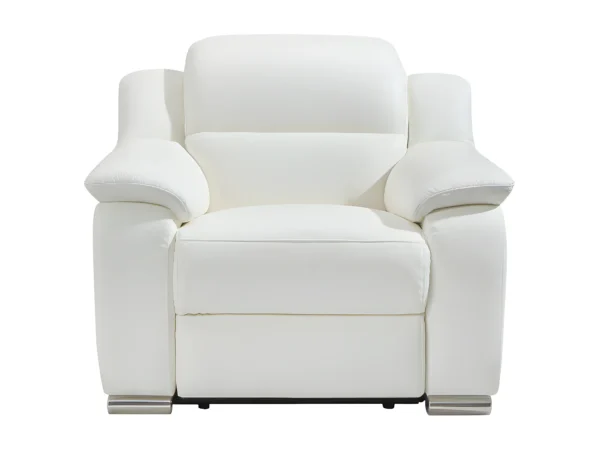 Fauteuil relax électrique en cuir blanc ARENA III
