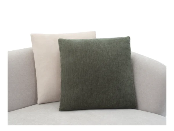 Canapé d'angle droit modulable avec tablette en tissu gris clair RANASO