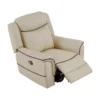 Fauteuil relax électrique en cuir beige ADELIO