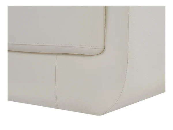 Grand canapé d'angle droit panoramique en cuir blanc