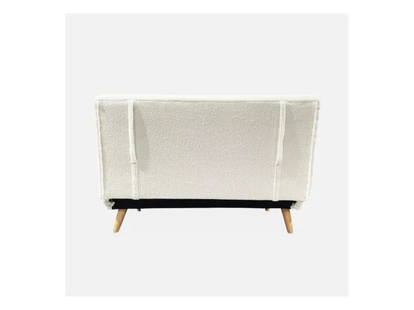Canapé convertible en tissu bouclettes crème - Guesta - 2 places scandinave