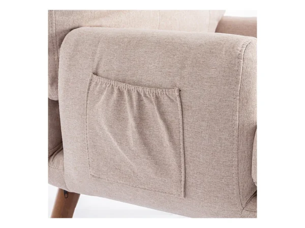 Fauteuil Convertible avec repose-pieds et dossier réglable - Beige