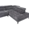 Canapé d'angle droit relax avec assise coulissante électrique en tissu anthracite MONISO