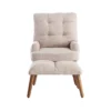 Fauteuil Convertible avec repose-pieds et dossier réglable - Beige