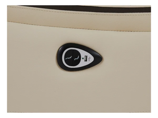 Fauteuil relax électrique en cuir beige ADELIO